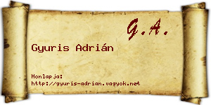 Gyuris Adrián névjegykártya